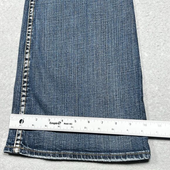Silver Jeans Womens 29 Boot Cut Low Rise Dark Wash Denim Stretch Inseam 33 in - Picture 7 of 16